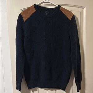 Men's Navy and Brown Sweater